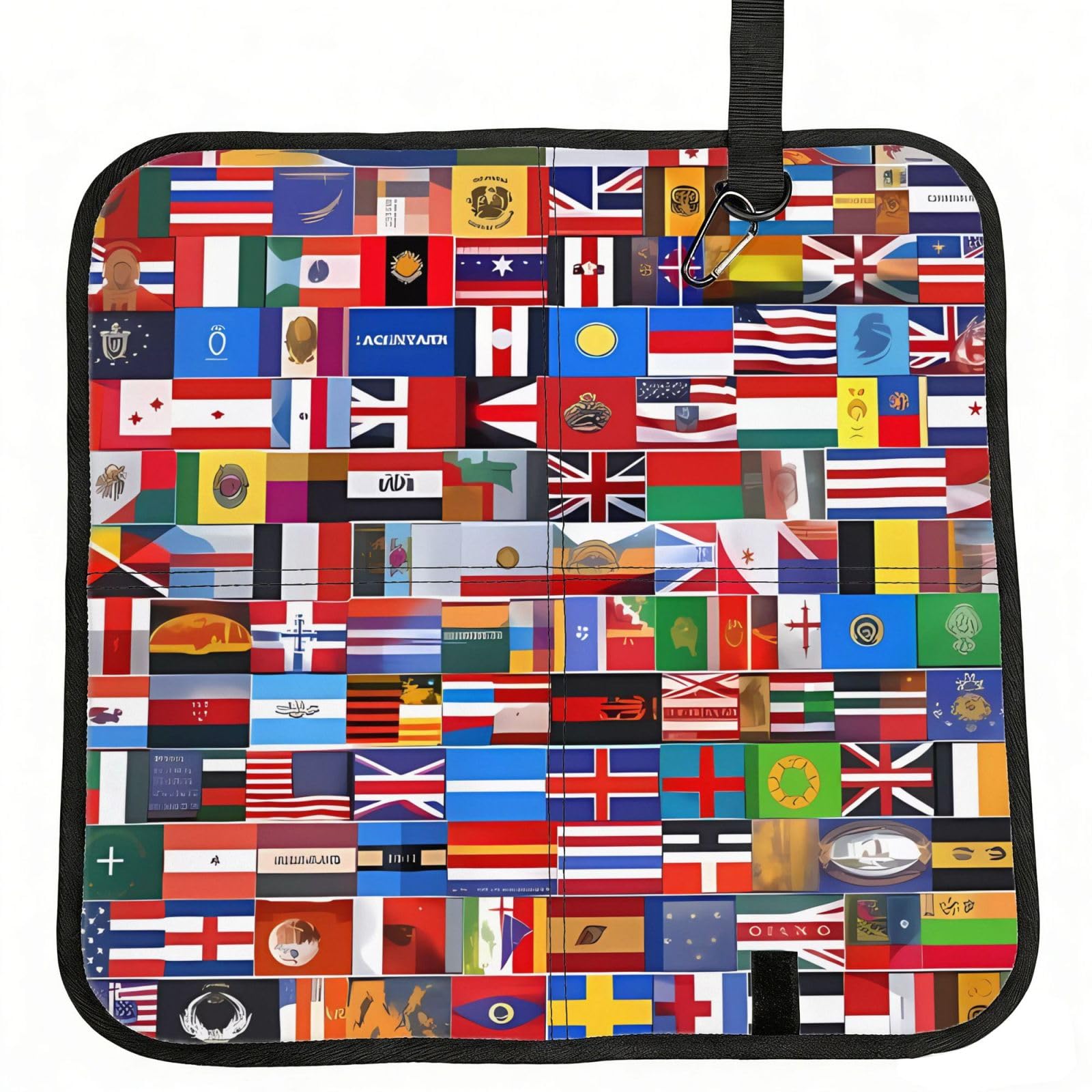 WBQLSL Various flags Foldable Seat Cushion - Portable Stadium Pad with Carabiner for Camping Hiking Picnic Beach