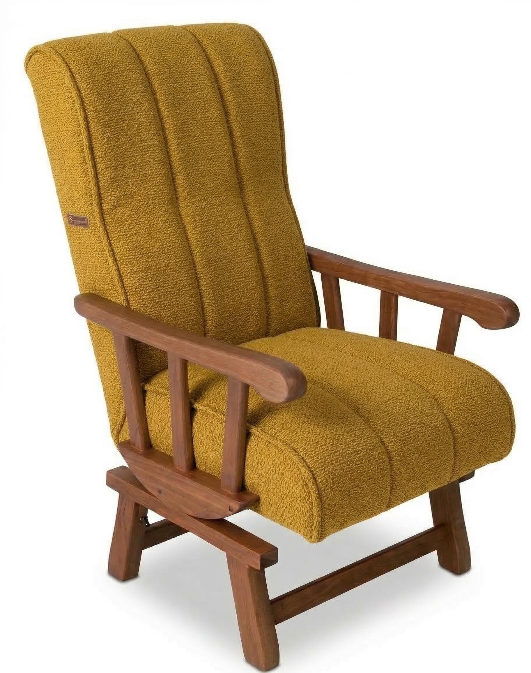 Mecedora Clásica | Sillon Relax | Clasico - Brazos Madera | Ideal Lactancia, Lectura o Decoracion | Tapizado en Tela Antimanchas Ancho 60 Fondo 65 Alto 105