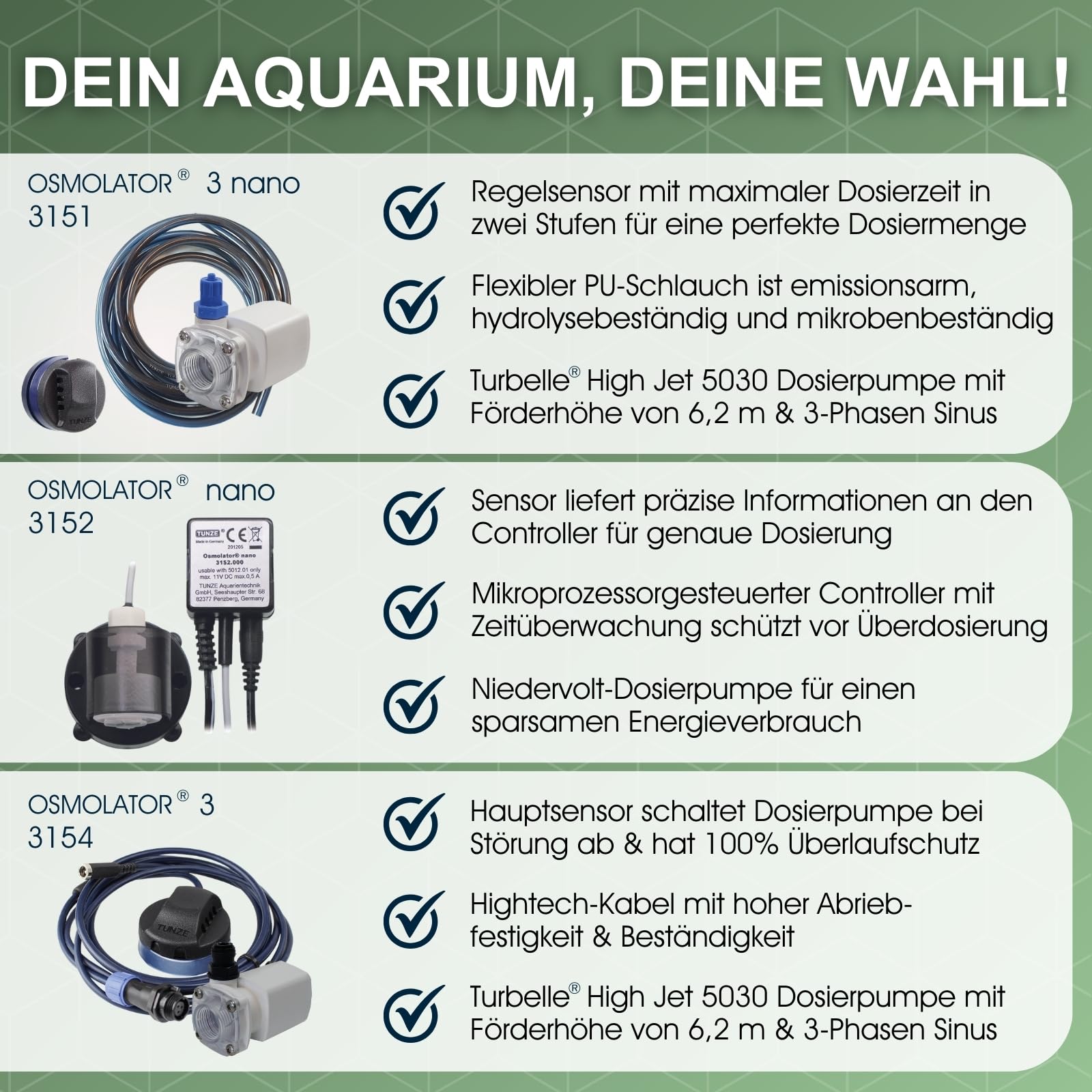 Tunze Osmolator 3 nano I Wasserstandsregler für Nano- & kleine Aquarien (bis zu 250l) I Wasserpegelregler mit Zeitüberwachung für Süßwasseraquarien I Water Level Sensor mit Magnethalterung