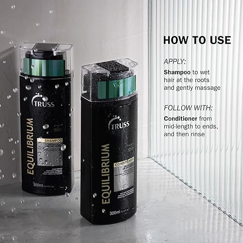 Miniatura 4 de TRUSS Acondicionador Equilibrium para cuero cabelludo graso, acondicionador hidratante con queratina y aceite de argán, fórmula equilibrante para