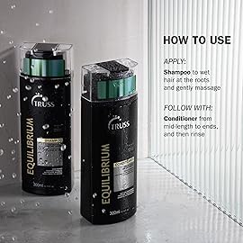 TRUSS Equilibrium Shampoo for Oily Hair - Itchy Scalp Treatment for Color-Treated Hair - Helps Balance Oily Scalp & Dry Ends - Hydrating & Cleansing Formula - Salt & Dye-Free (10.14 oz)