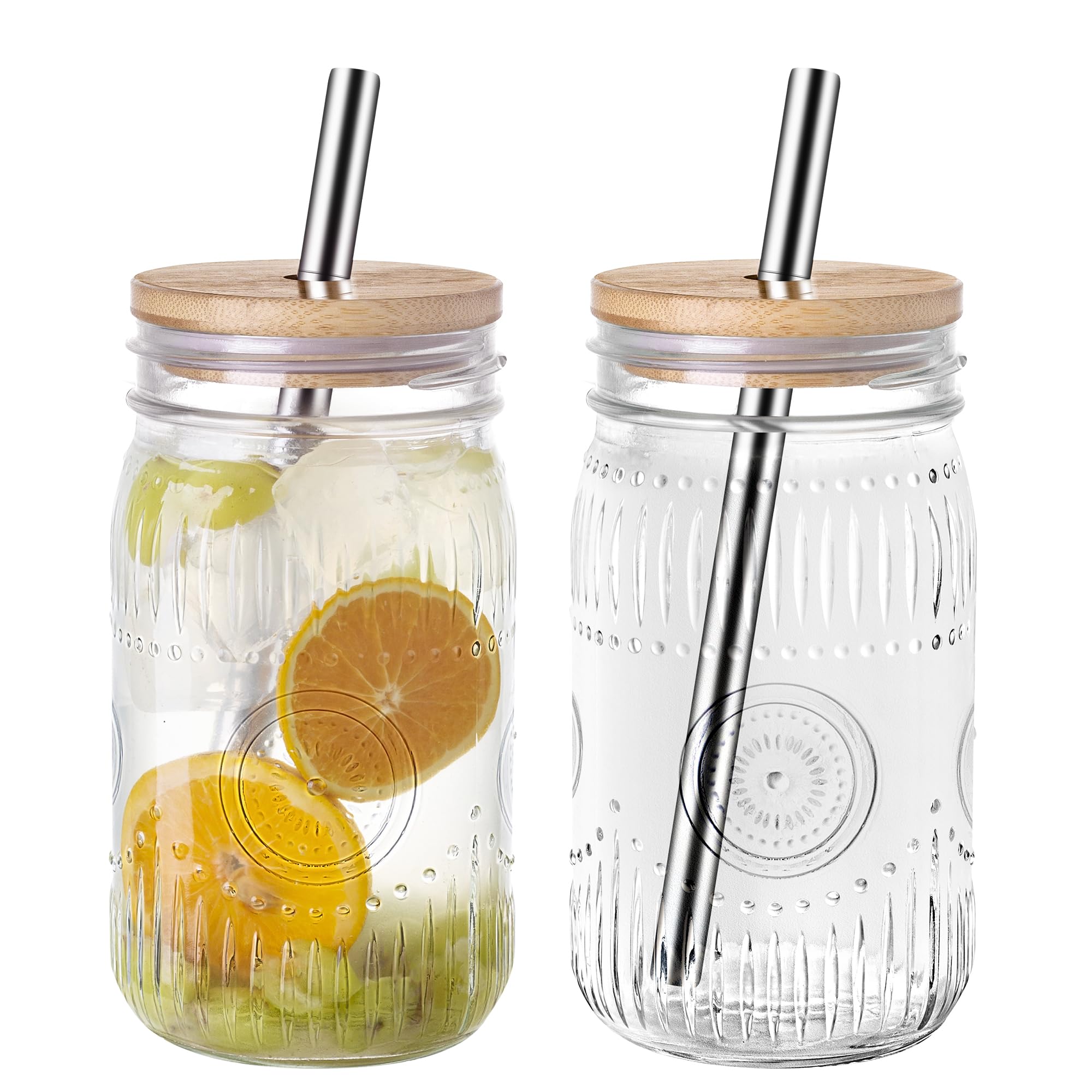 jar　0527 Amazon.com: Amzcku 32oz vintage Mason Jars with Bamboo Lids
