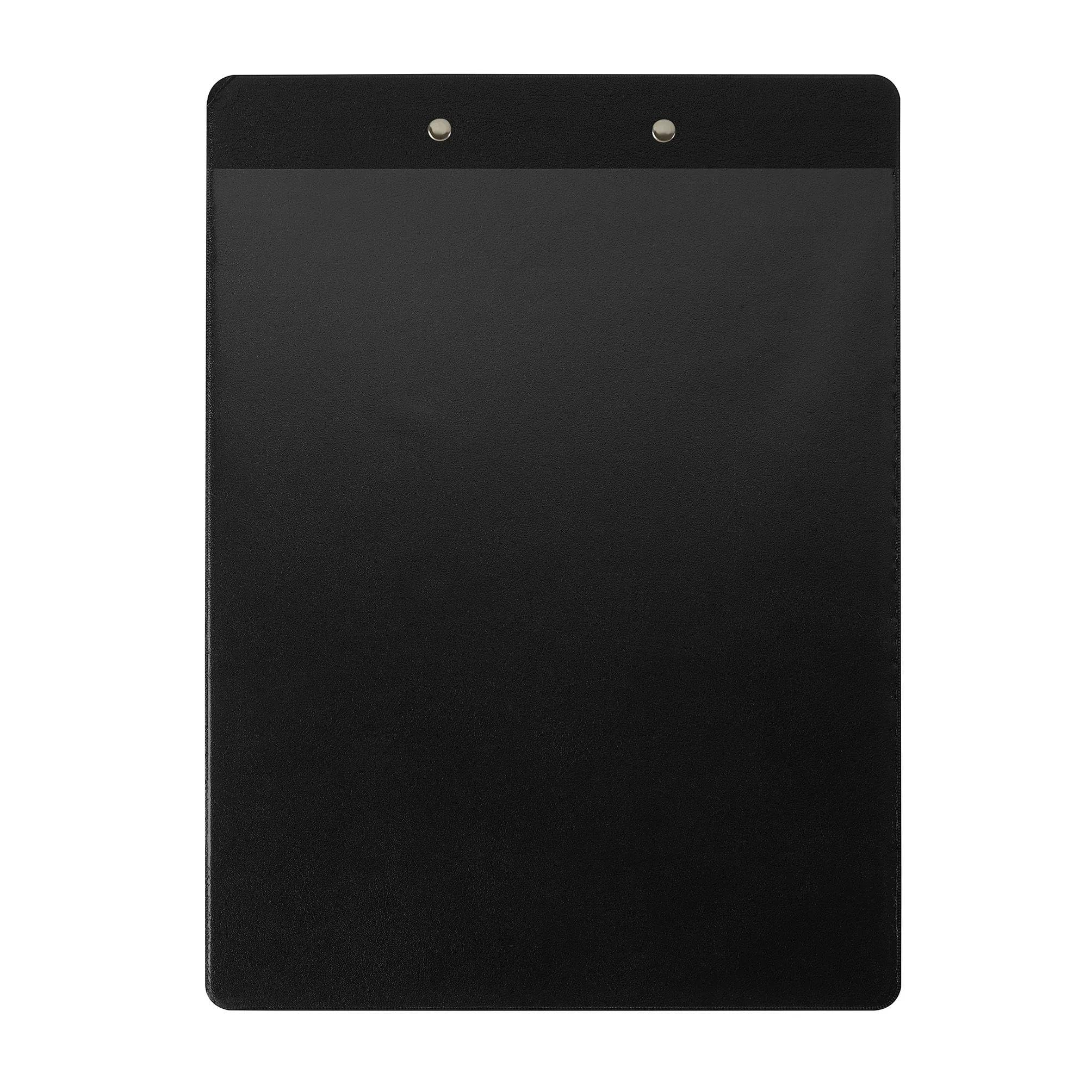 Exacompta - Réf. 19291E - Carton de 10 porte-blocs à pince avec pochette plastique sur le dos - Système d'accroche mural - Dimensions : 23 cm x 32 cm pour document format A4 - Noir