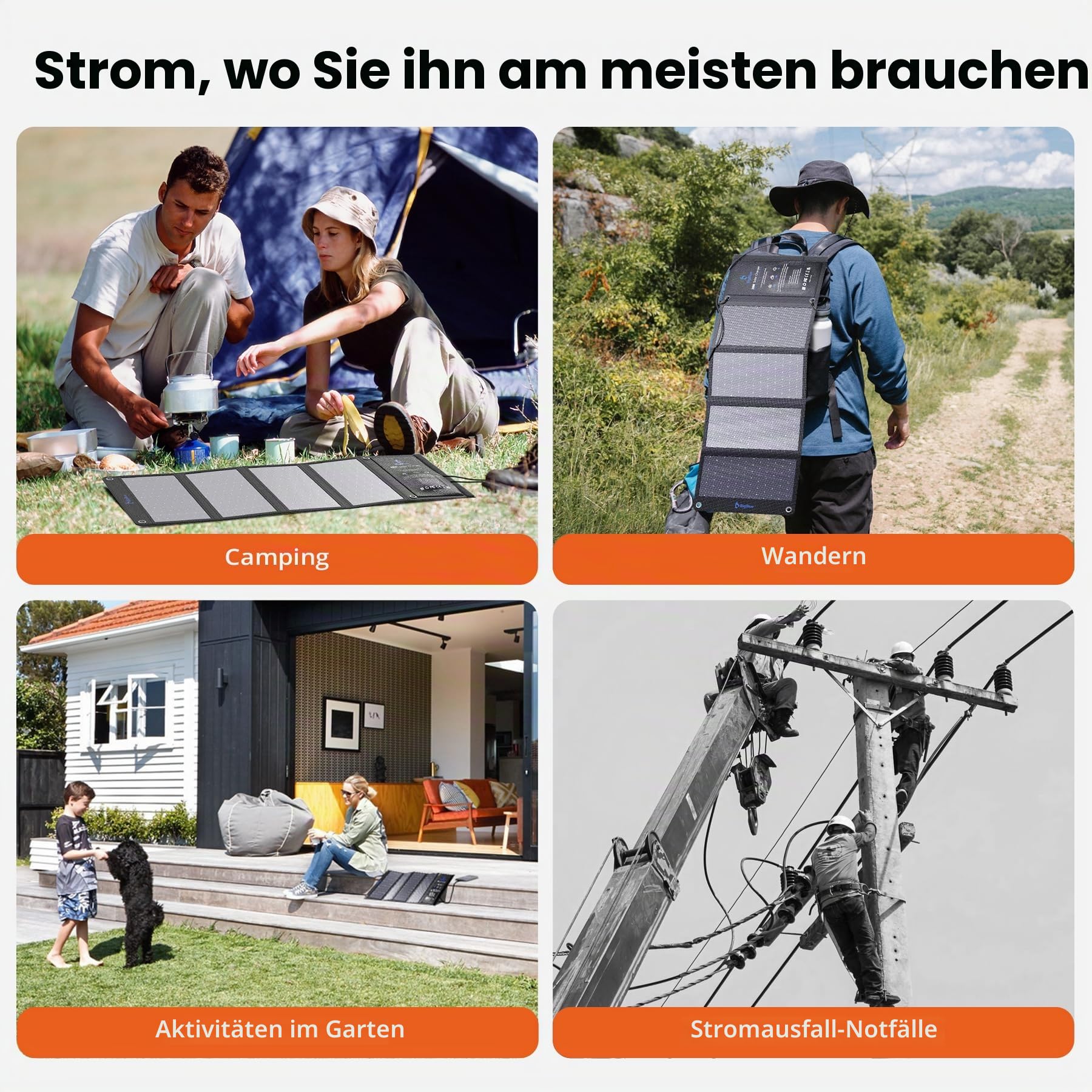 BigBlue 28W Tragbar Solarladegerät mit 3 USB-Anschlüssen(4,8A insgesamt), IP44 Wasserdicht Solarpanel, Faltbar, Ideal für Outdoor Aktivitäten, für Wiederaufladen Powerbank-iPhone Android GoPro
