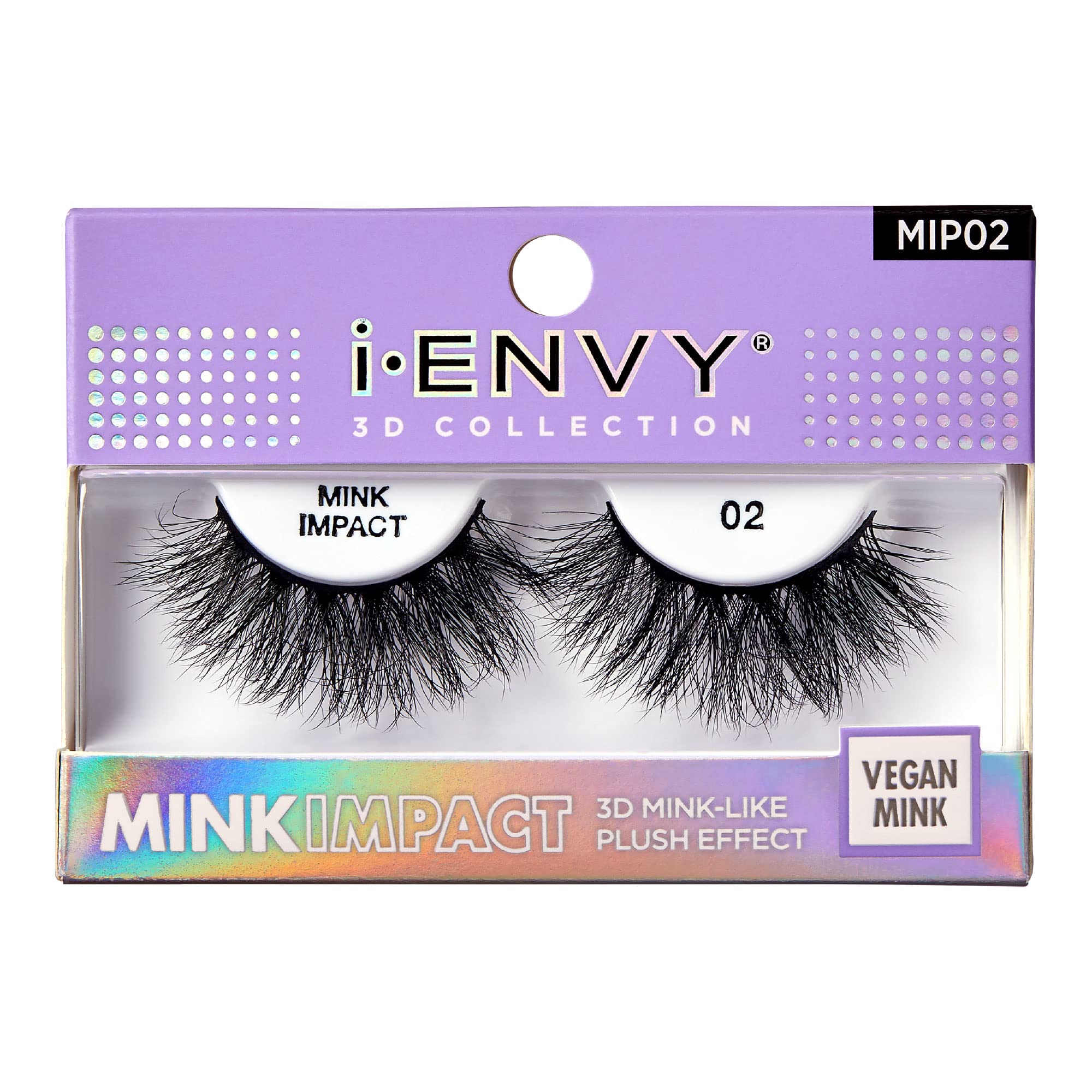 i-Envy False Lashes 3D Mink-Like Plush Impact Natural to Dramatic Vegan Eyelashes