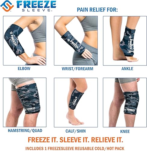 Miniatura 3 de FreezeSleeve Manga de terapia de hielo y calor Funda de compresión de gel flexible reutilizable para alivio del dolor y recuperación de lesiones