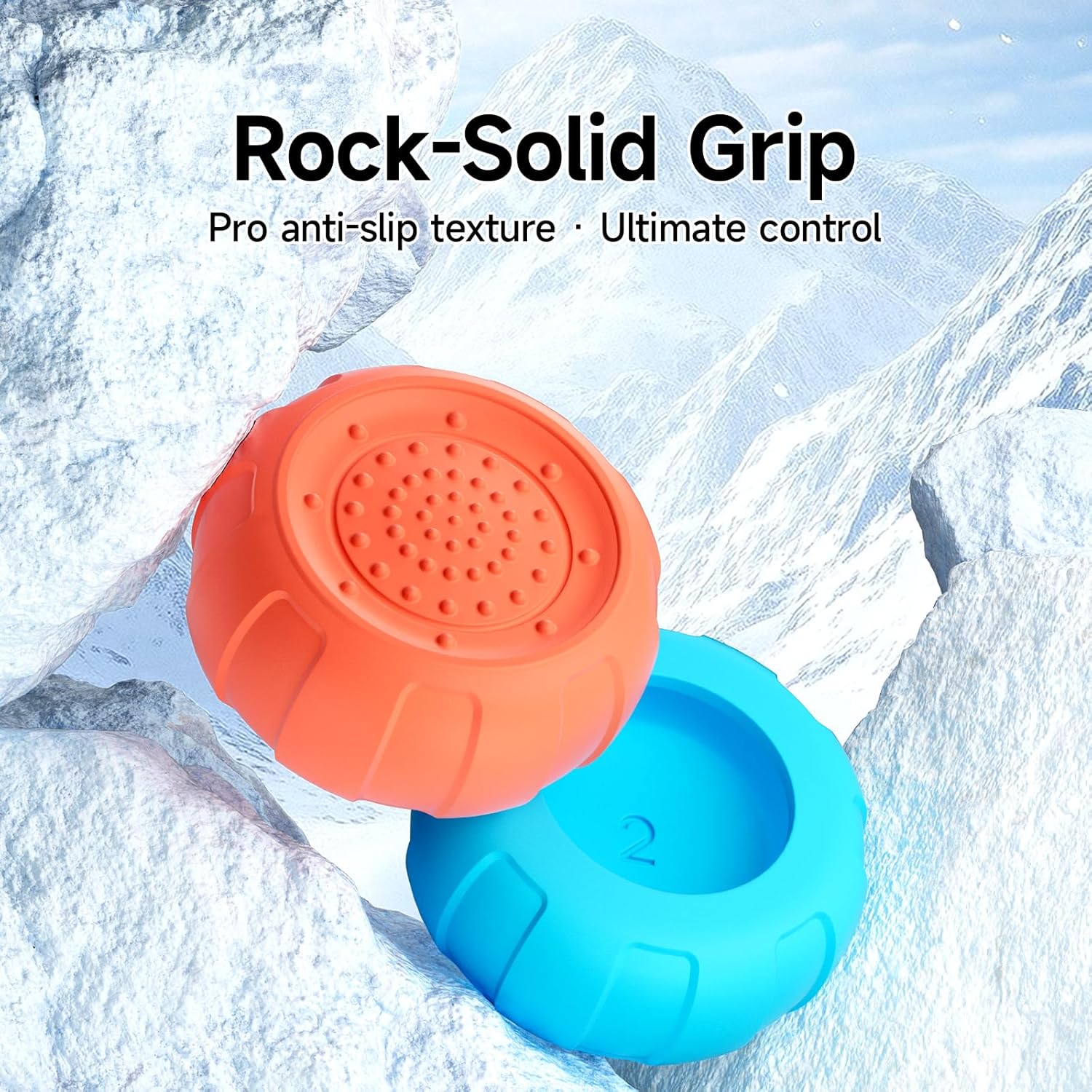 Jemdo Thumb Grips Compatible with Nintendo Switch 2 (2025)-6pcs 3 Heights Enhanced Gaming Grip Set, Silicone Joystick Caps, Comfortable Controller Stick Cover Gifts for Kids & Gamers,Blue&Orange - Image 5