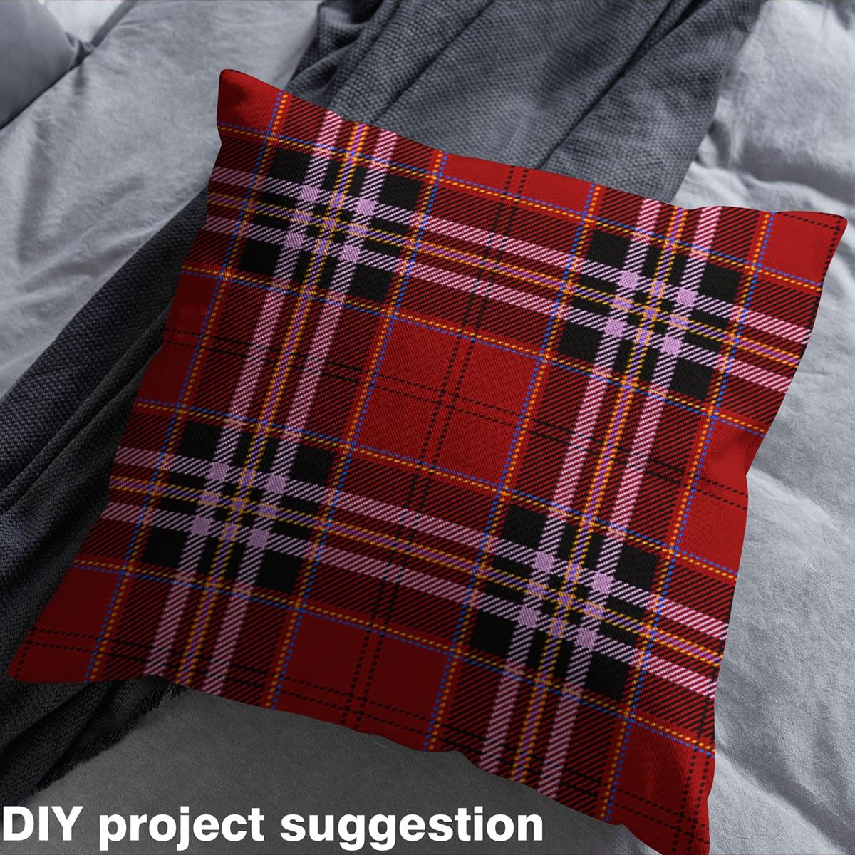 Plaid Outdoor Tissus au Metre, Exotique Géométrique écossais Plaid Style Tissu 460x150cm Chaise avec motif Vintage Tissu de couture Home DIY Project