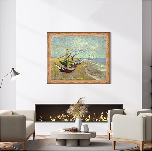 Miniatura 498 de A&T ARTWORK The Starry Night de Vincent Van Gogh. Tamaño del marco: 36 x 30 pulgadas, tamaño de la imagen: 30 x 24 pulgadas, reproducciones clásicas