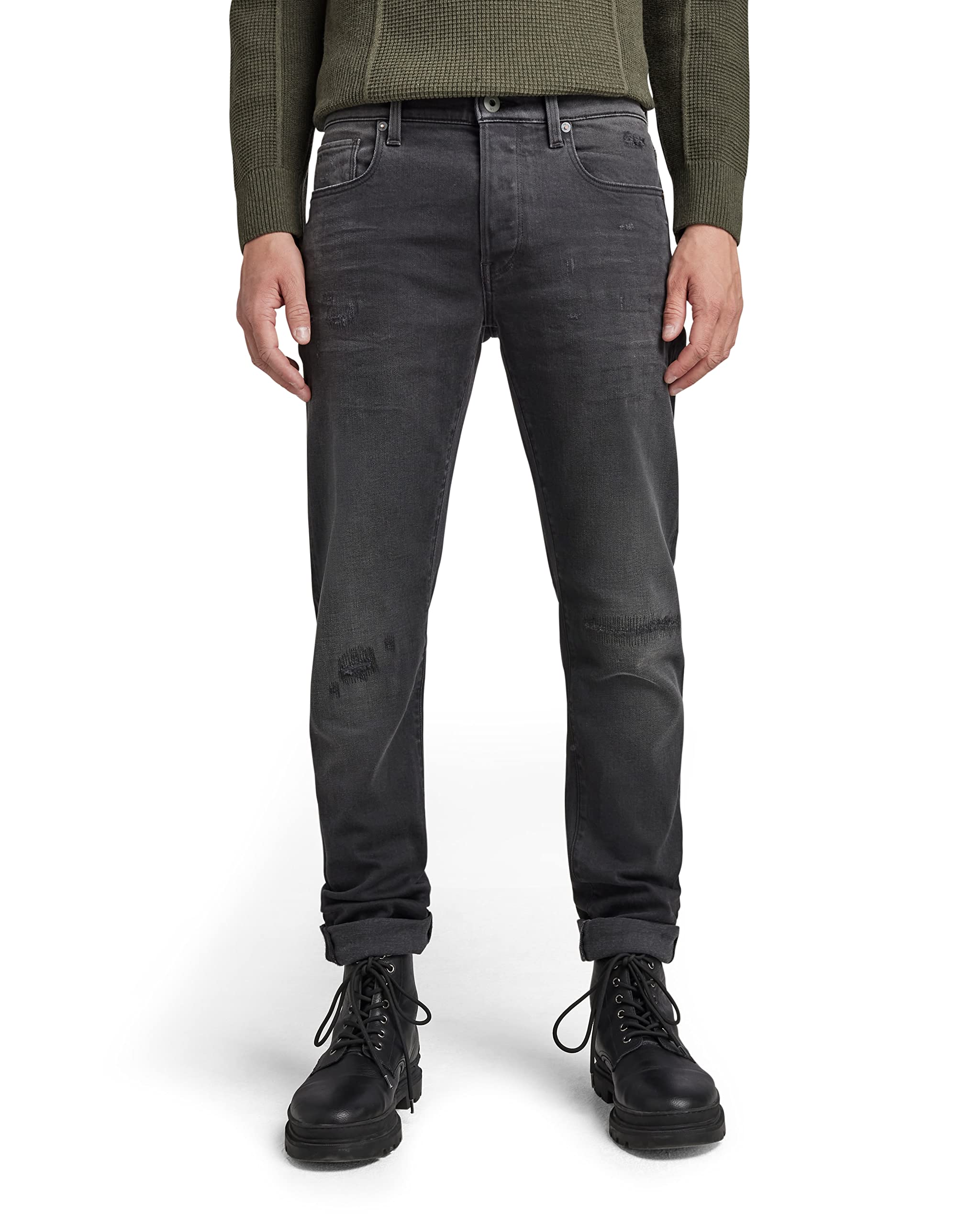 G-Star Men's 3301 Slim style Jeans, Grey (worn in black onyx restored 51001-B479-D108), 32W / 32L