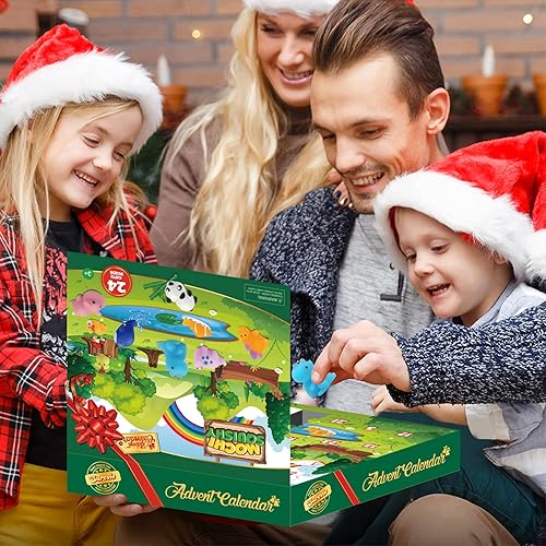 Miniatura 5 de Calendario de Adviento de Navidad 2025 para niños, 24 días de Mochi Squishy Surtido de juguetes de animales, calendario de cuenta regresiva, regalos