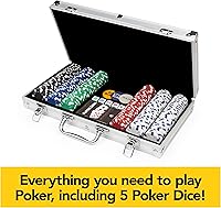 Vista 5 de Spin Master Games, Cardinal Classics, 300-Piece Poker Set with Aluminum Carrying Case & Professional Weight Chips & Poker Dice, for Ages 8+