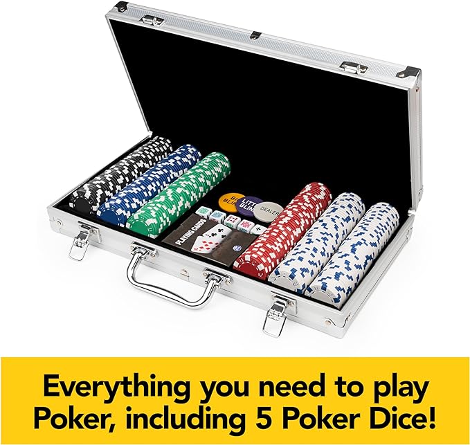 Spin Master Games, Cardinal Classics, 300-Pieza Set de Poker con Estuche y Fichas Profesionales miniatura 5