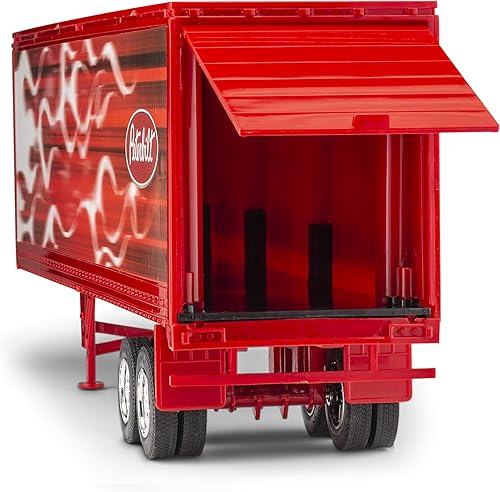 Miniatura 8 de Kenworth W900 Play Toy Tractor Trailer Truck para niños escala 143 fundida, diseño de bandera de Estados Unidos y águila, con funciones,