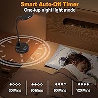 Vista 5 de Lámpara de escritorio LED de 15W con puertos de carga USB – Lámpara de mesa regulable con 3 temperaturas de color, 5 niveles de brillo, 4