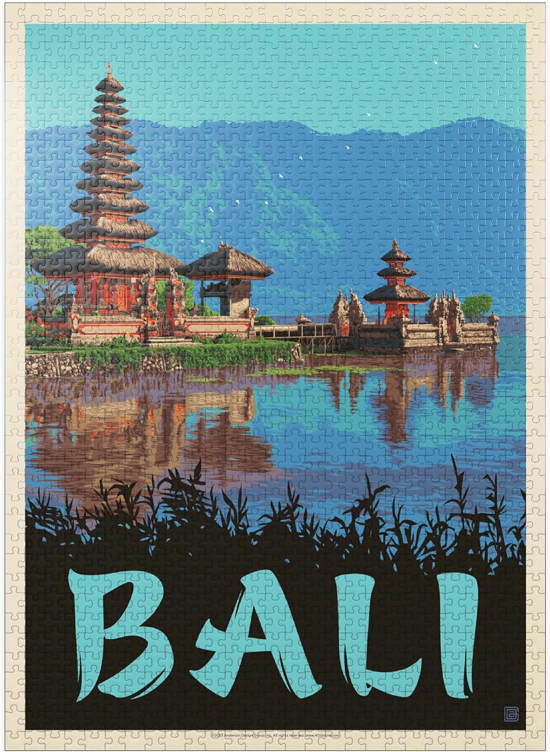 MyPuzzle Bali: A Atunning Tropical Paradise, Vintage Poster - Premium 1000 Piece Jigsaw Puzzle for Adults