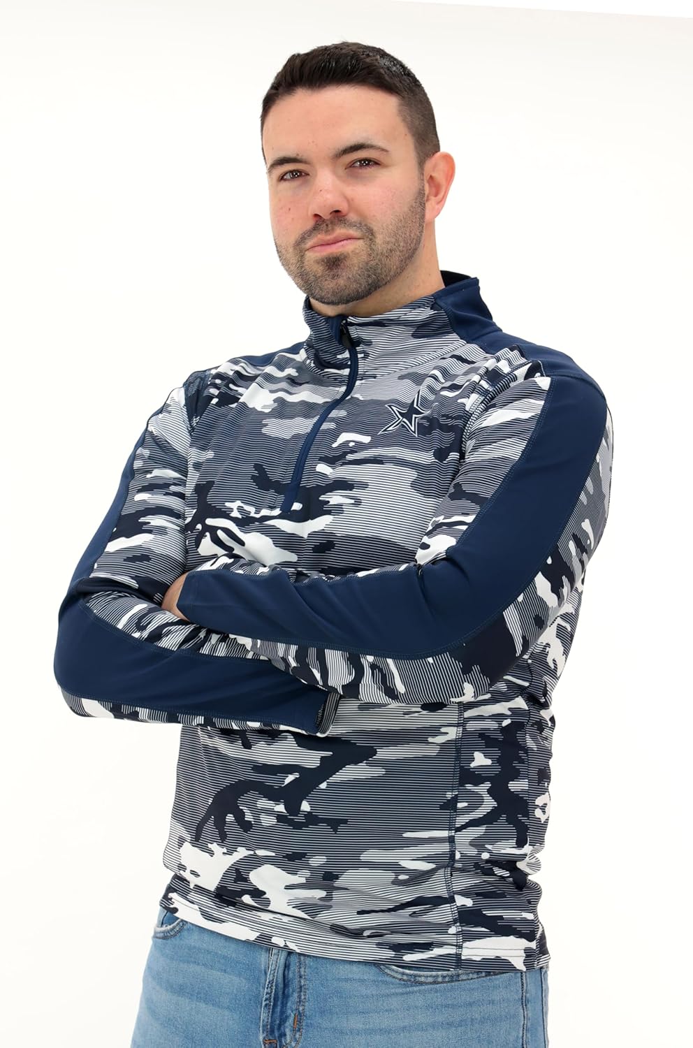 Zubaz NFL Men's Elevated 1/4 Zip Sweatshirt