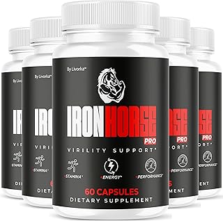 (5 Pack) Iron Horse Pro Supplement Pills - Official IronHorse Pro Advanced Formula Support Capsules - Maximum Strength, Natural Iron Horse Pro for Overall Health & Wellness, 300 Capsules for 5 Months