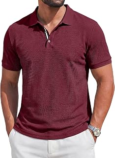 Runcati Mens Polo Shirts Short Sleeve Casual Work Golf T-Shirt Cotton Lightweight Regular Fit Summer Tees