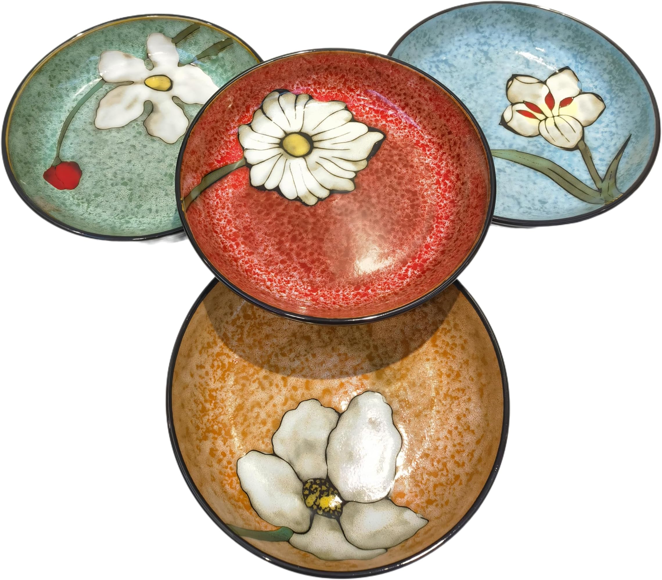 rockgoldbug 30oz Ceramic Pasta Bowls For Kitchen, 8.5 in - bowl/plate Set of 4 - For Pasta,Salad,Appetizer, Serving etc - Dishwasher, Microwave, and Oven Safe - For Breakfast, Lunch and Dinner