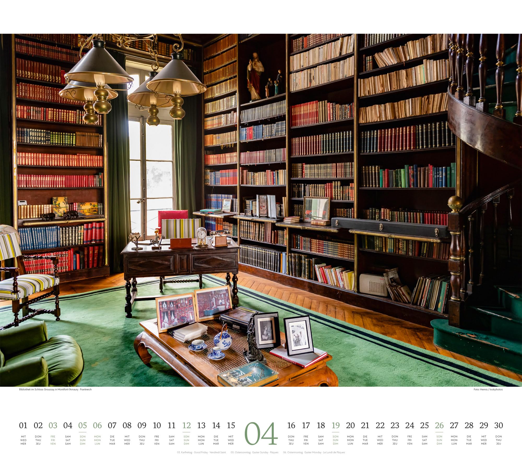 Welt der Bücher Kalender 2026 | Bildgewaltiger Bibliotheken-Kalender im großen Querformat (54x48 cm) | Eindrucksvolle Architektur von Büchereien