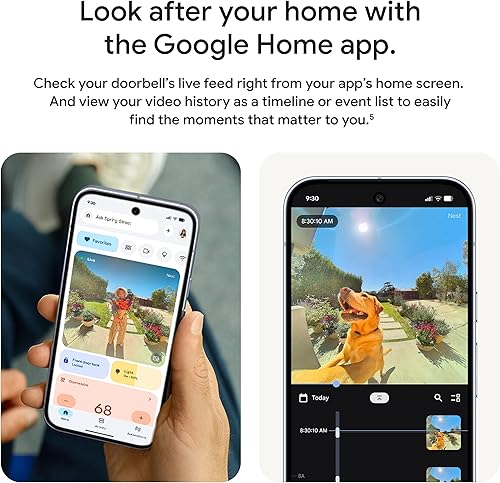 Miniatura 4 de Google Timbre Nest (cableado, 3 generación), video 2K y géminis, vista en vivo, visión nocturna, audio de 2 vías, funciona con Google Home, modelo