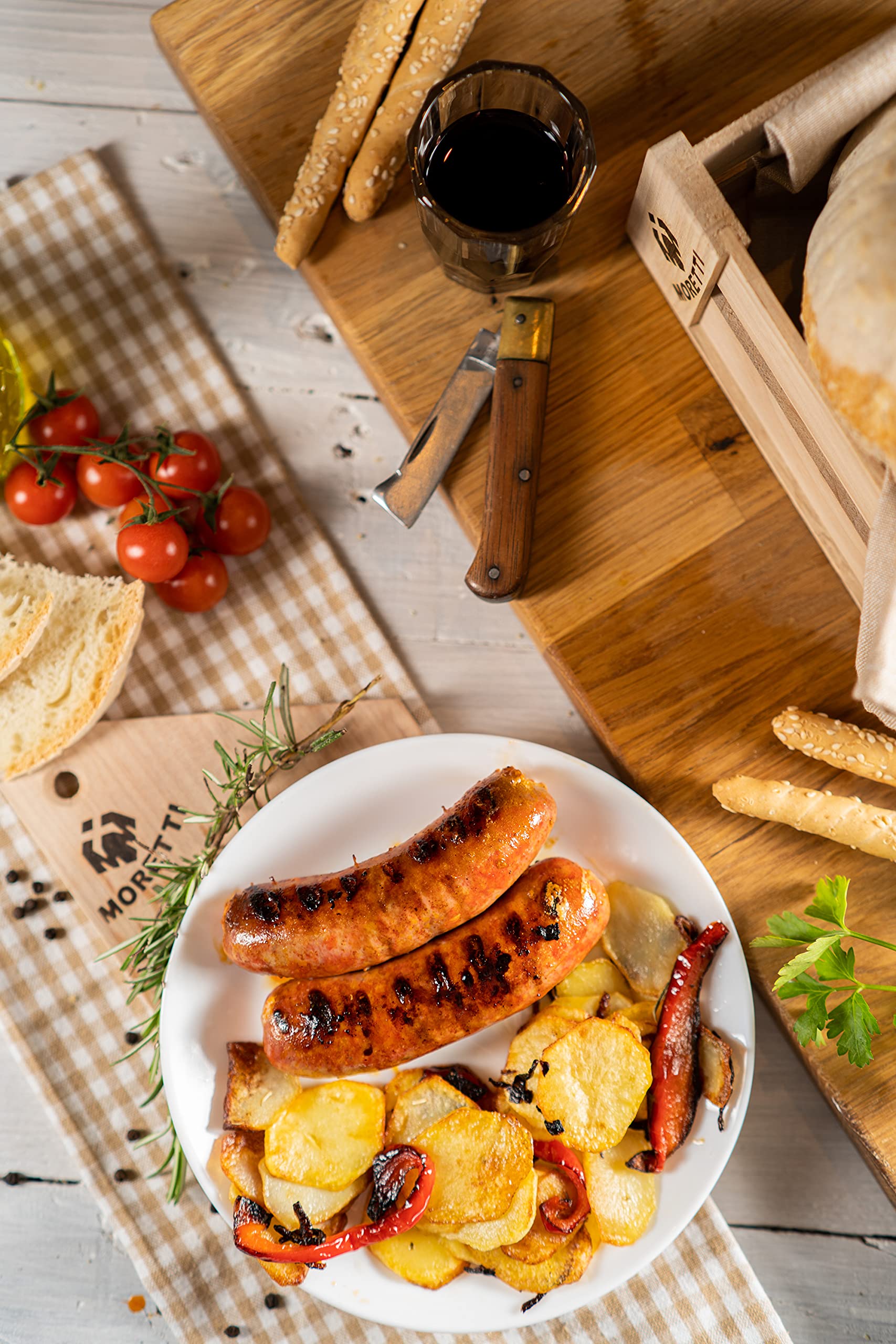 Moretti® Salsiccia Fresca Da Cuocere | Con Peperoncino Calabrese Piccante | 1,5Kg - 3kg Sottovuoto | In Omaggio Salsa KEYA | Ketchup alla Nduja di Spilinga | (3kg Piccante)