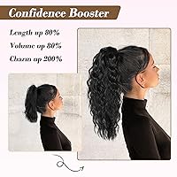 Vista 5 de REECHO Extensión de cola de caballo, extensión de cola de caballo de 18 pulgadas con clip de garra para mujer, extensiones de cabello largo, rizado
