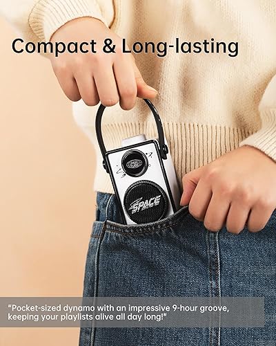 Miniatura 4 de Altavoz Bluetooth portátil retro  Sonido HD  Tiempo de reproducción de 9 horas  Lindo altavoz para escritorio en casa, dormitorio, oficina, al aire