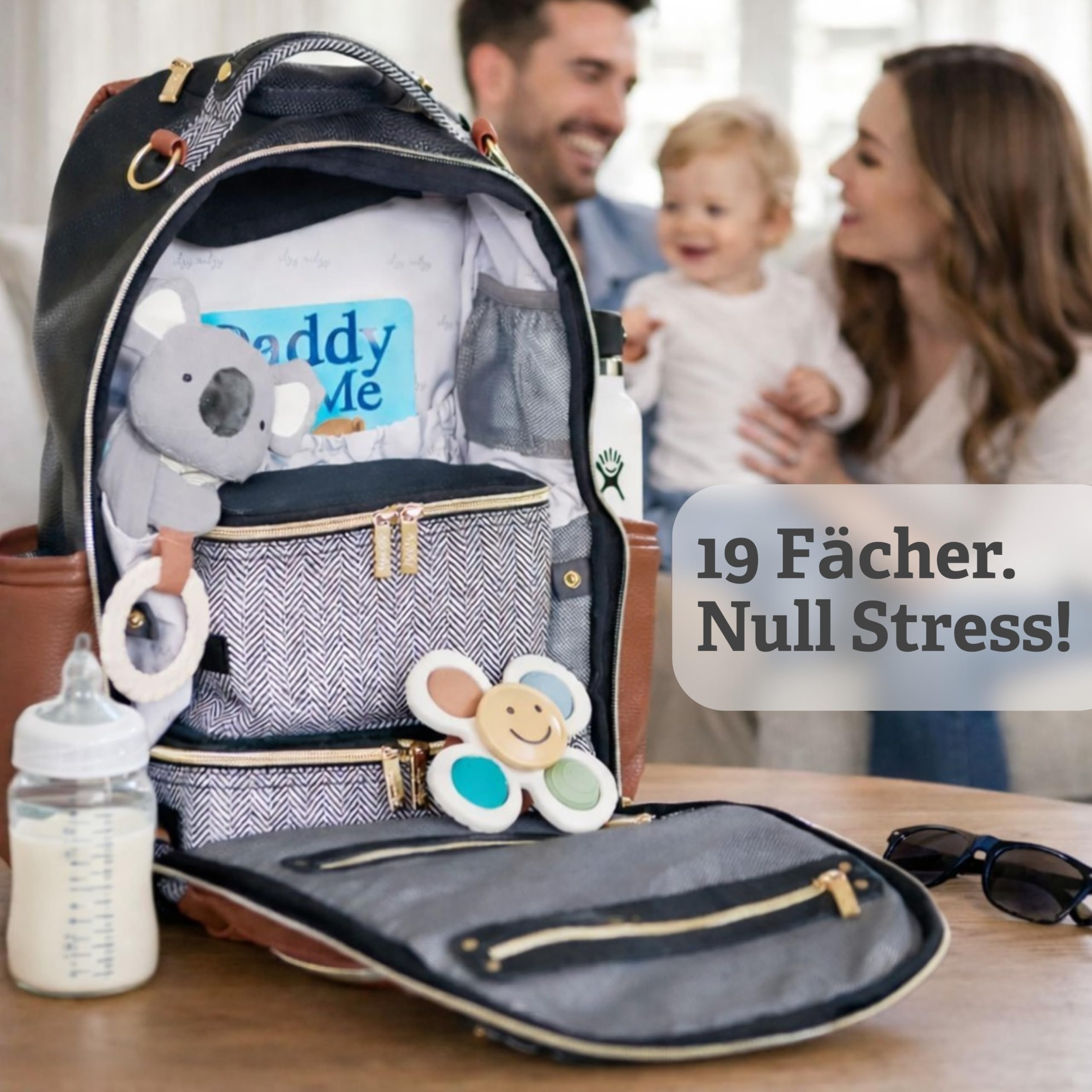 Itzy Ritzy Wickelrucksack & Wickeltasche | Große Nappy Bag mit Wickelunterlage | Groß genug für ihre Welt, organisiert für Ihre | 19 Fächer, Isolierte Flaschenhalter, Kinderwagen-Gurte | Cognac