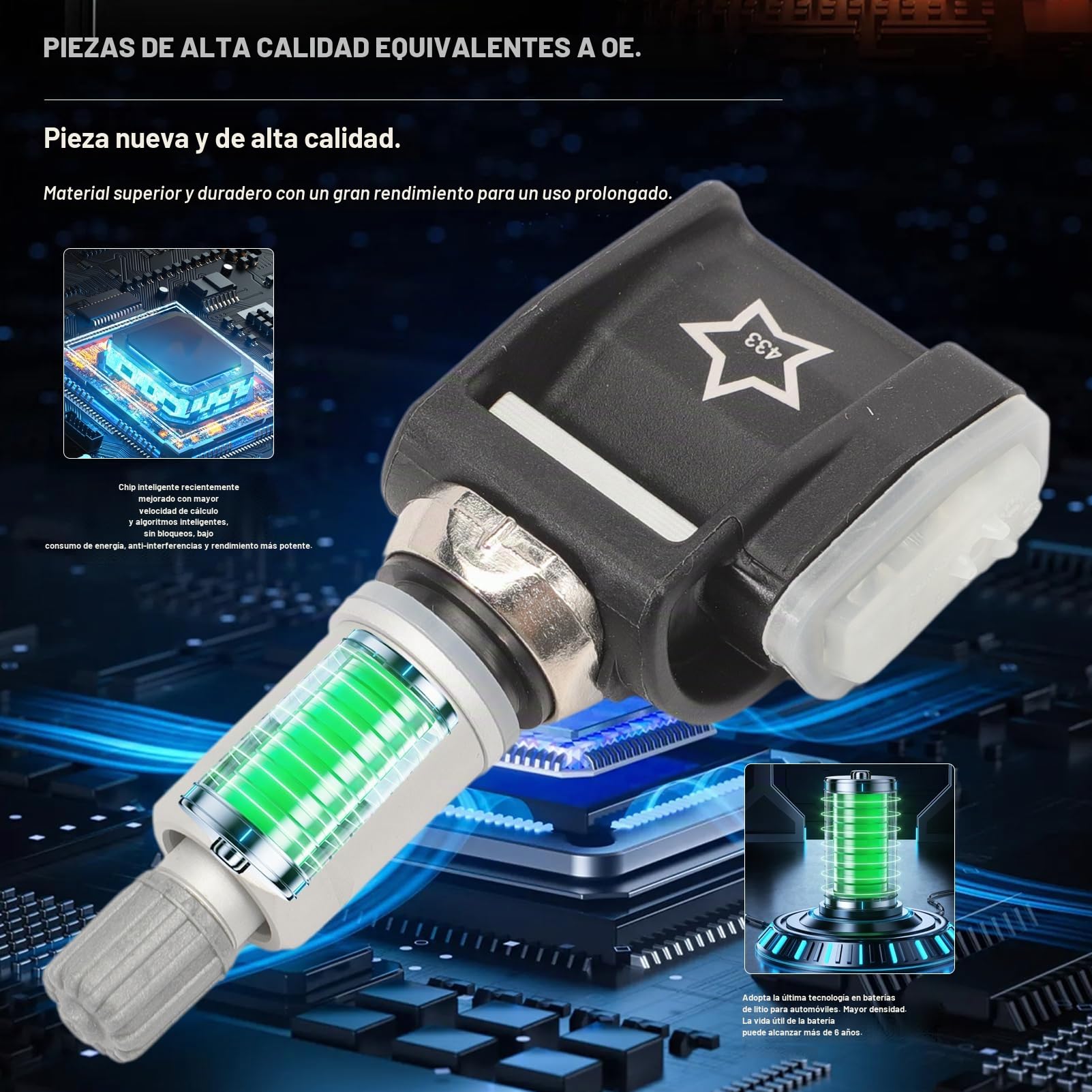 4 sensores de presión de neumáticos, sistema de control de presión de neumáticos, sensor TPMS RDKS 433 MHz para 5 6 7 8 Series G30 G31 F90 M8 F91 F92 F93 X3 X4 X5 36106872774