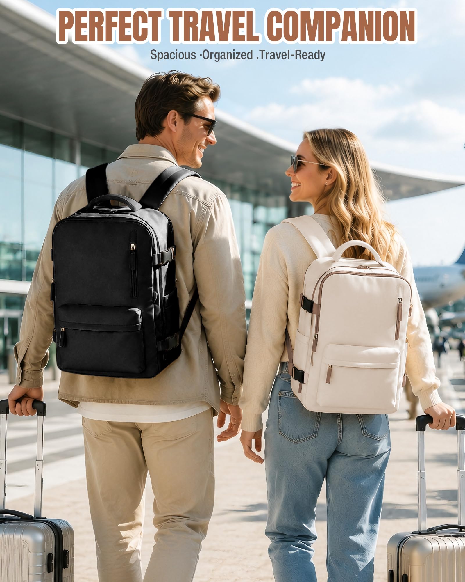 BJLFS Mochila Viaje al Vacio con Bomba Mochila Viaje Cabina Avion 40x30x20 Ryanair Mujer Equipaje de Mano 40x30x20 Wizzair Vueling Easyjet Bolsa de Viaje Hombre Mochilas para Computadoras portátiles