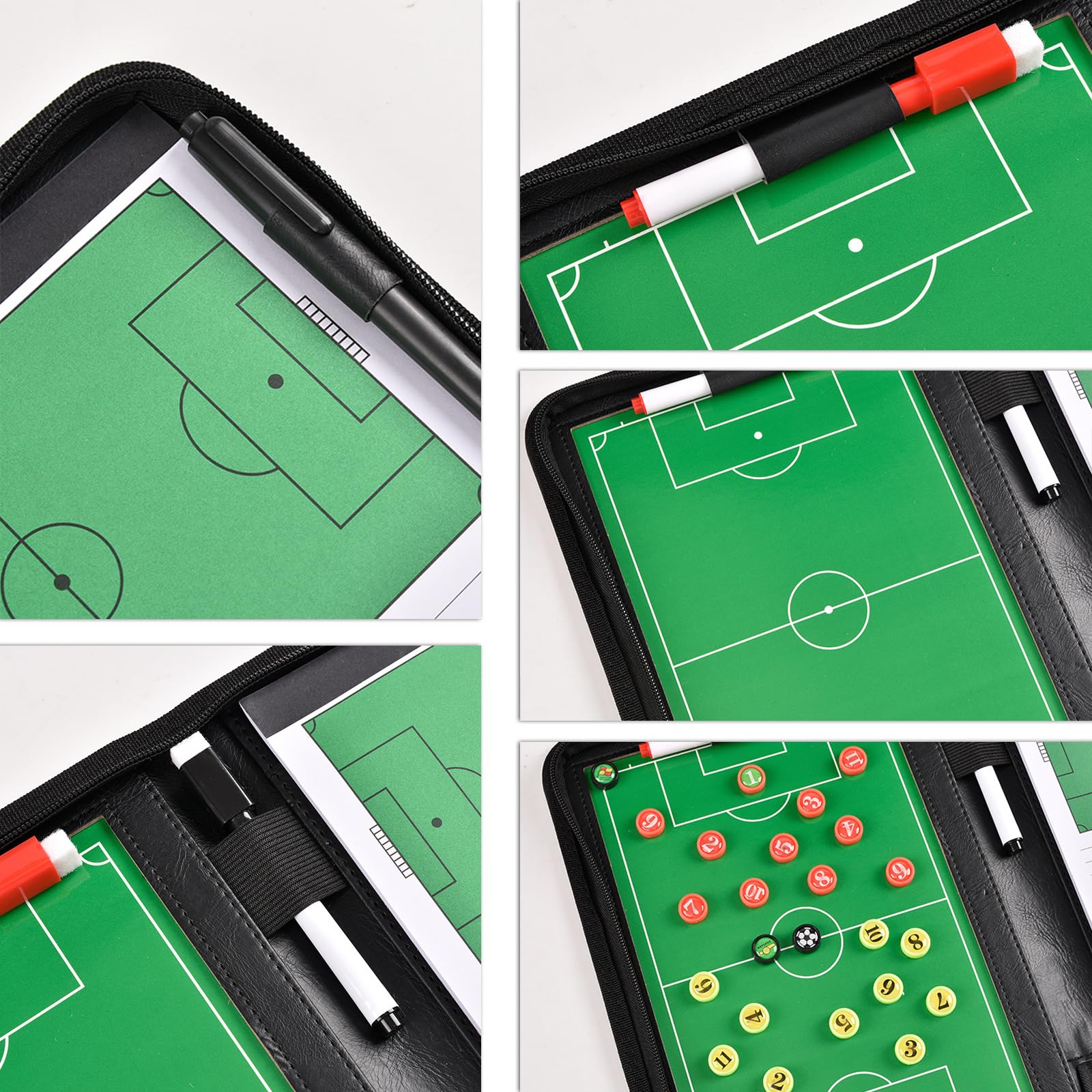 Taktikmappe Fußball,Trainer Taktiktafel Fußball Mit Pfeife,Fußball Taktiktafel,Taktikboard Fussball,Klappbar Trainermappe Für Spielanalyse,Trainingsplanung,Marker Stift Enthalten Magnetische Chips