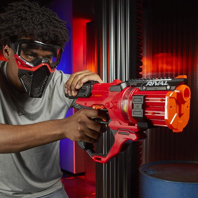 Foto 6 de 8 de NERF Rival Roundhouse XX-1500 Red Blaster -- Clear Rotating Chamber Loads Rounds into Barrel -- 5 Integrated…
