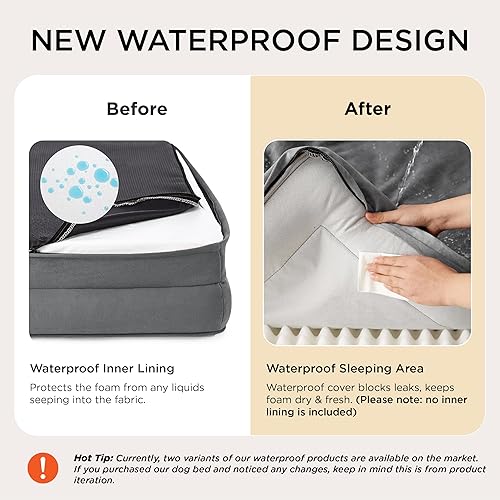 Vista 35 de Bedsure - Cama ortopédica mediana para perros, sofá cama impermeable para perros medianos, espuma de soporte con funda extraíble y lavable, forro
