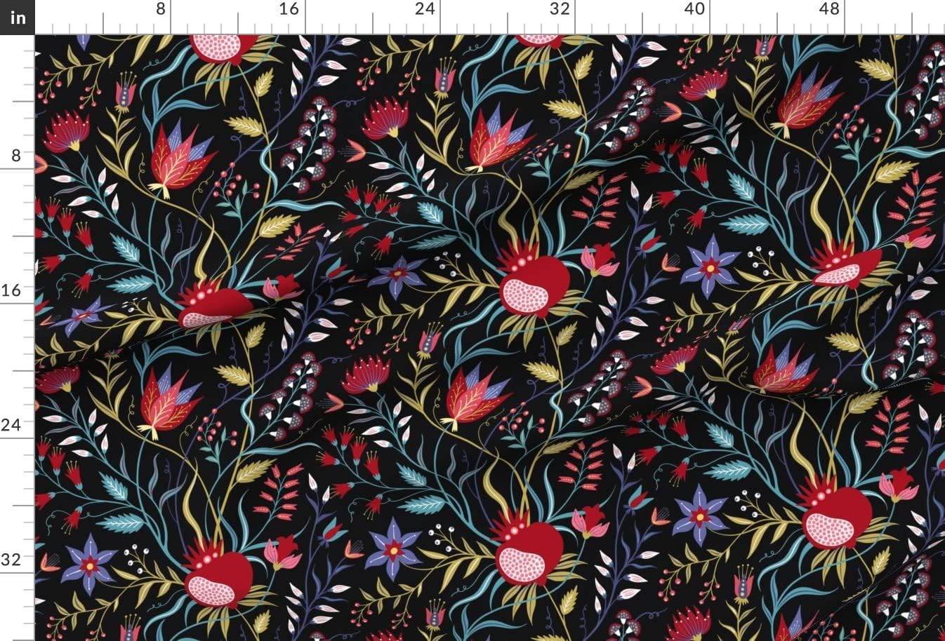 Spoonflower Fabric - Chintz Floral Tropical Bright Island Rainbow Flowers Printed on Upholstery Velvet Fabric Fat Quarter - Upholstery Home Decor Bottomweight Apparel