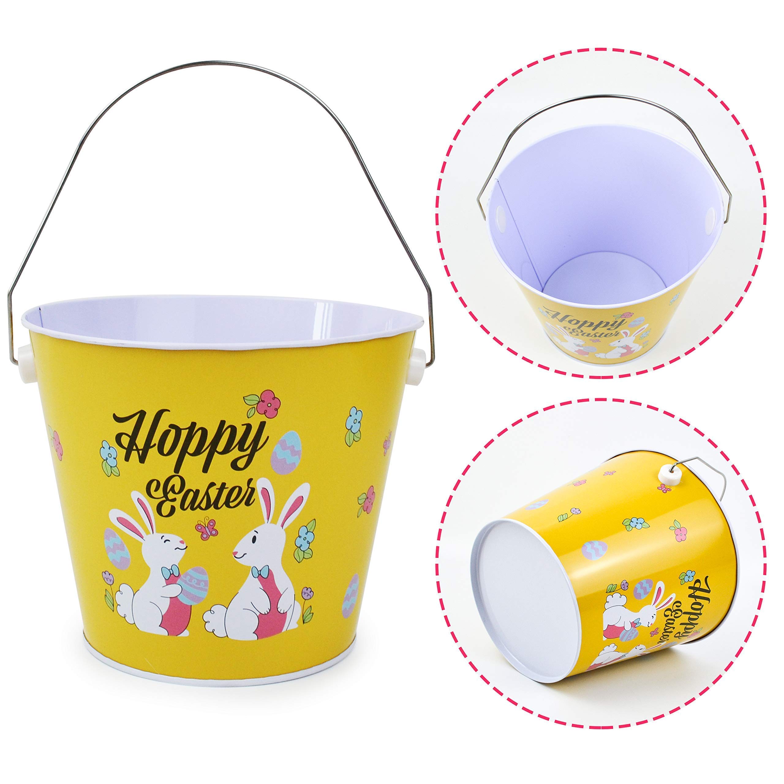 Buy JOYIN 6 Pcs Easter Metal Buckets Easter Bunny Pail Baskets for