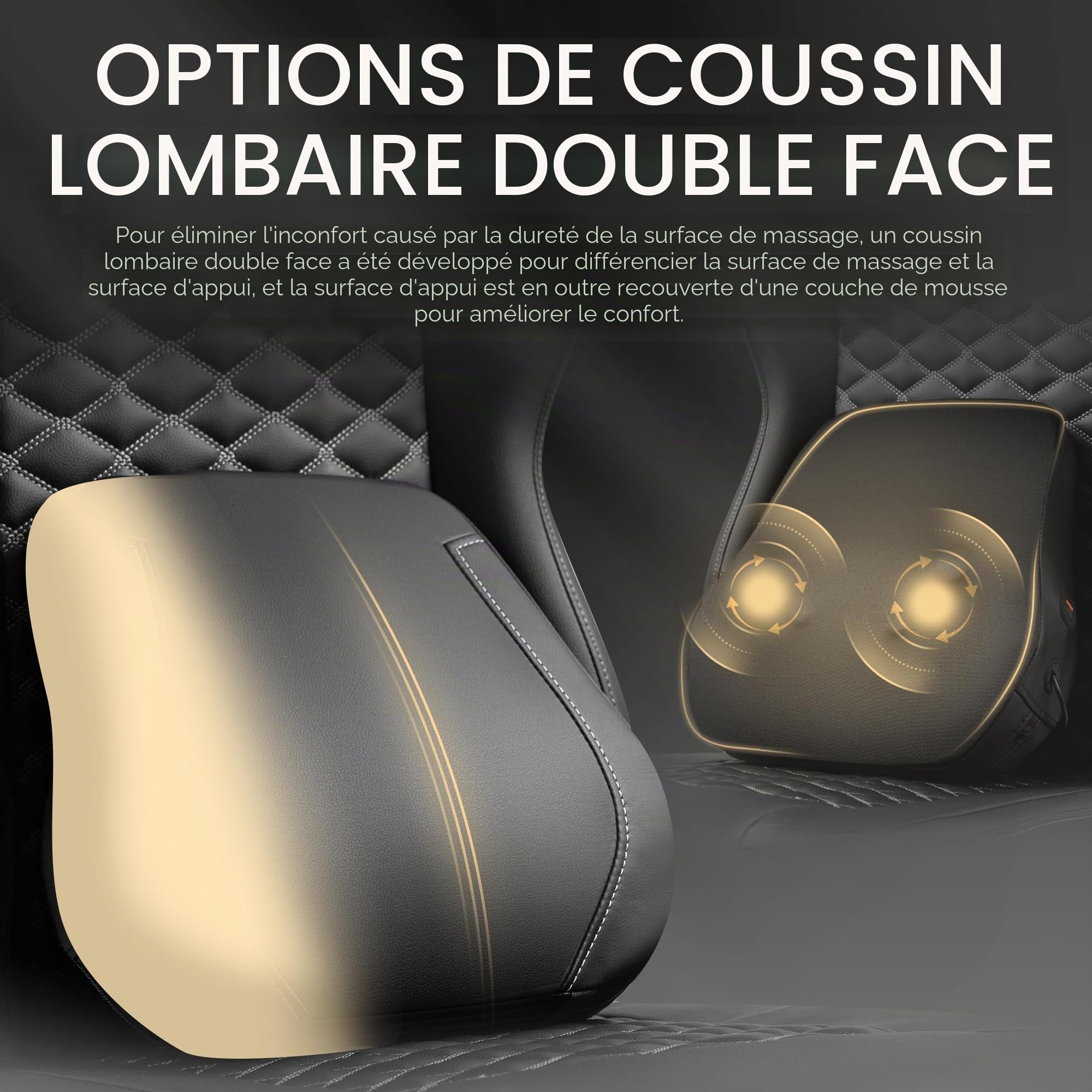 Vigosit Chaise de Gaming Ergonomique avec Soutien Lombaire Chauffant, Coussin à Ressorts ensachés et Repose-Pieds - Noir