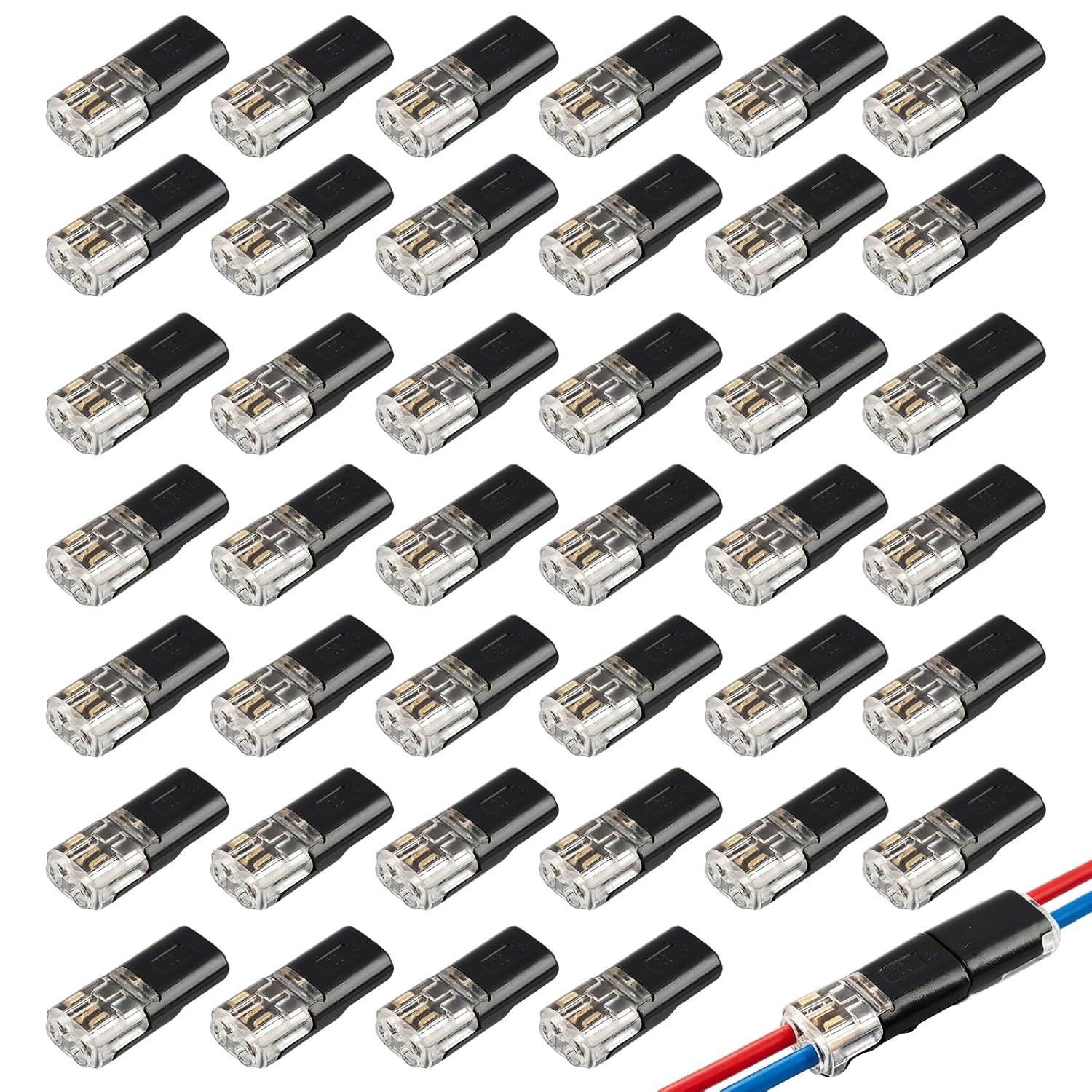 40 удобных и быстрых кабельных соединителей 18-22 AWG, 2-контактный кабельный соединитель, повышенная безопасность для автомобилей