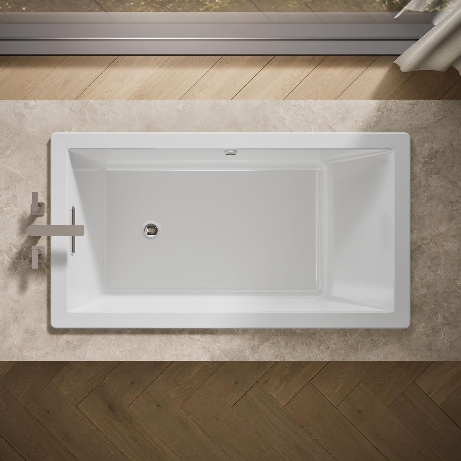 Kohler 1136-W1-0 Underscore® 66" x 36" drop-in bath with Bask® heated surface, White
