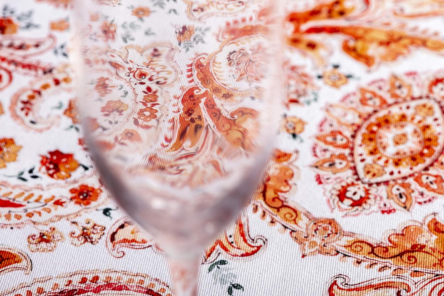 Maison d' Hermine Orient 100% Cotton Tablecloth for Kitchen Dining | Tabletop | Decoration | Parties | Weddings | Thanksgiving/Christmas (Round, 63 Diameter) : Home & Kitchen