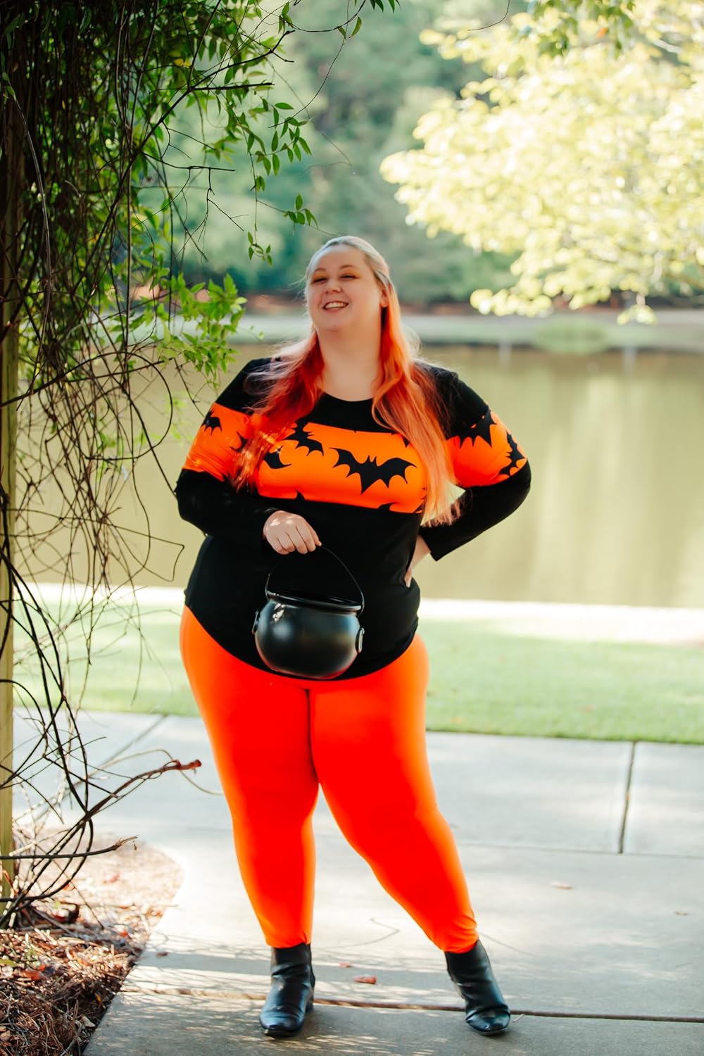 CARCOS Plus Size Tops for Women Color Block Flower/Striped/Camo Crew Neck Long Sleeve Tee Shirt - Image 3