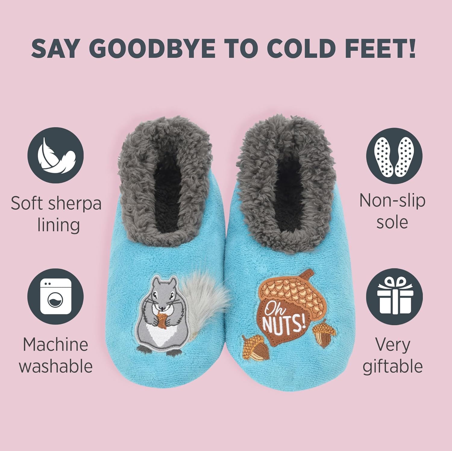 Snoozies Animal Slipper Socks for Women, Funny Animal and Fuzzy Slippers Soft Non-Slip with Sherpa Lining, Cute Slippers - Image 2