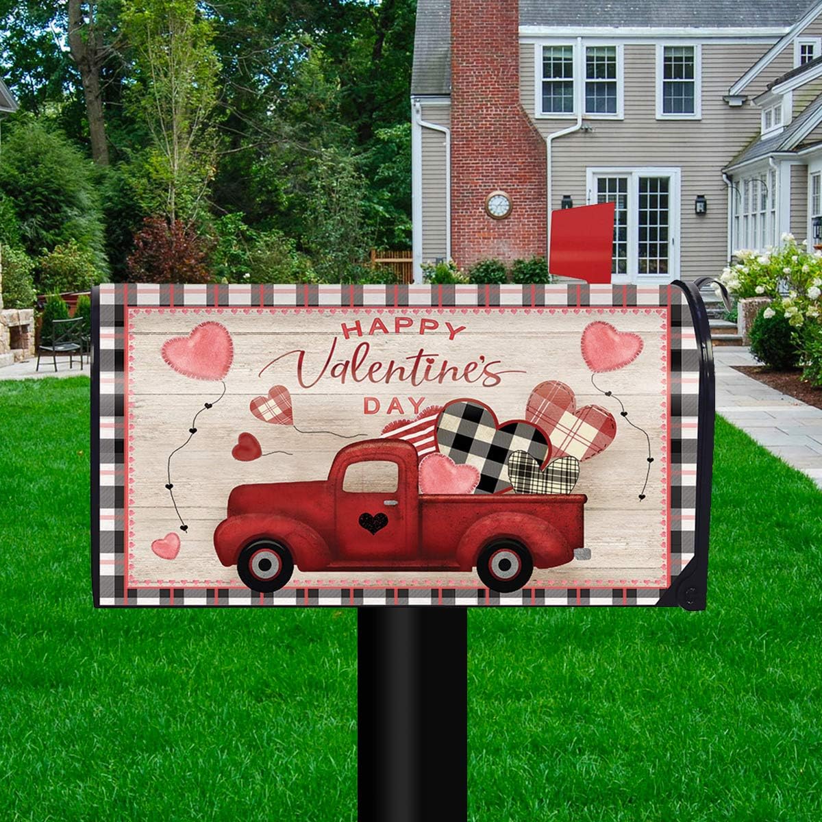 Briarwood Lane Valentine's Love Pickup Primitive Magnetic Mailbox Cover Standard