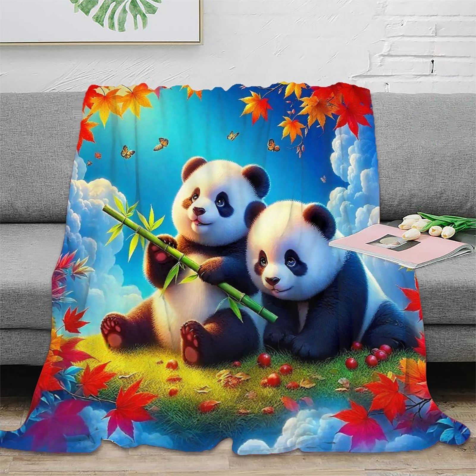 Plaid Panda géant plaid de canapé cocooning pour soirée hiver 3D