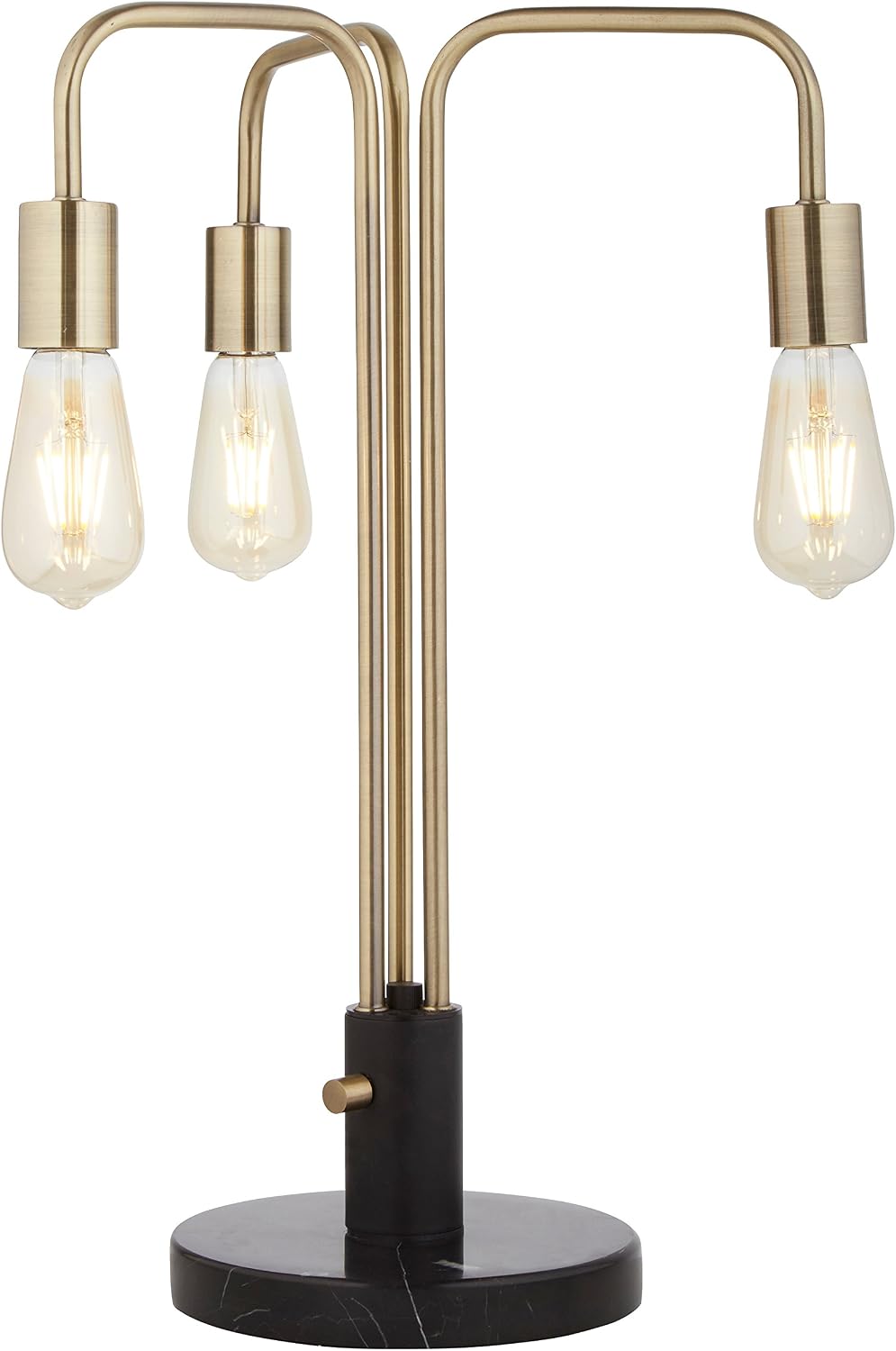 Bіg Sаlе Amazon Brand – Rivet Theory Mid-Century Modern 3-Arm Table Lamp, Edison Bulbs Included, 21.5H, Black and Brass