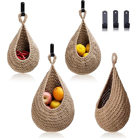 Boho Wall Hanging Storage Jute Baskets