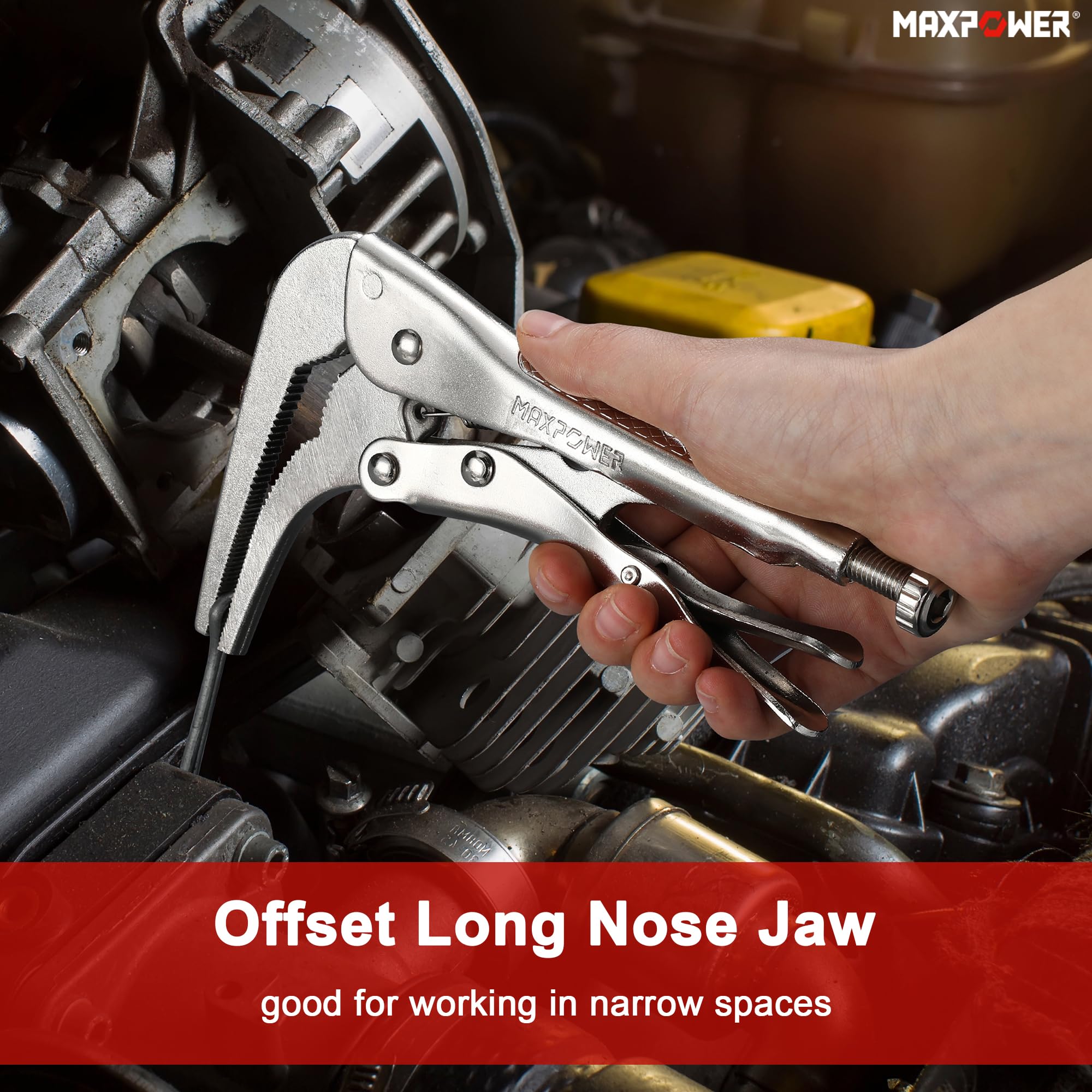 ラピス90 MAXPOWER 2PCS 90 degree Offset Long Nose Locking Pliers 7