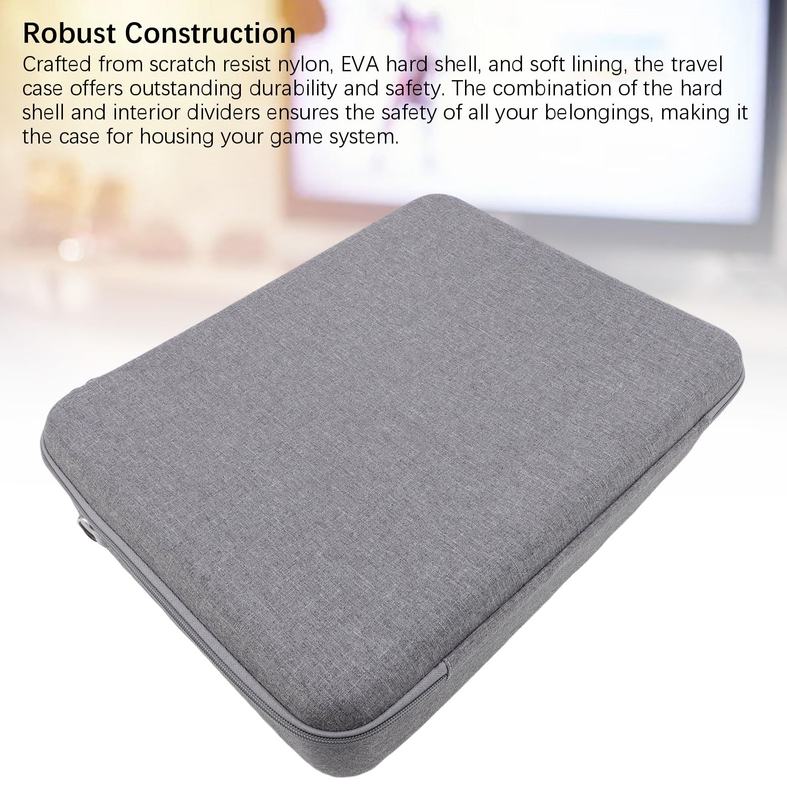 Demeras Estuche de Transporte para Consola Almacenamiento Compacto y Duradero para Controladores y Sistemas de Juego Pro Correa Ajustable Nylon EVA (Gris)
