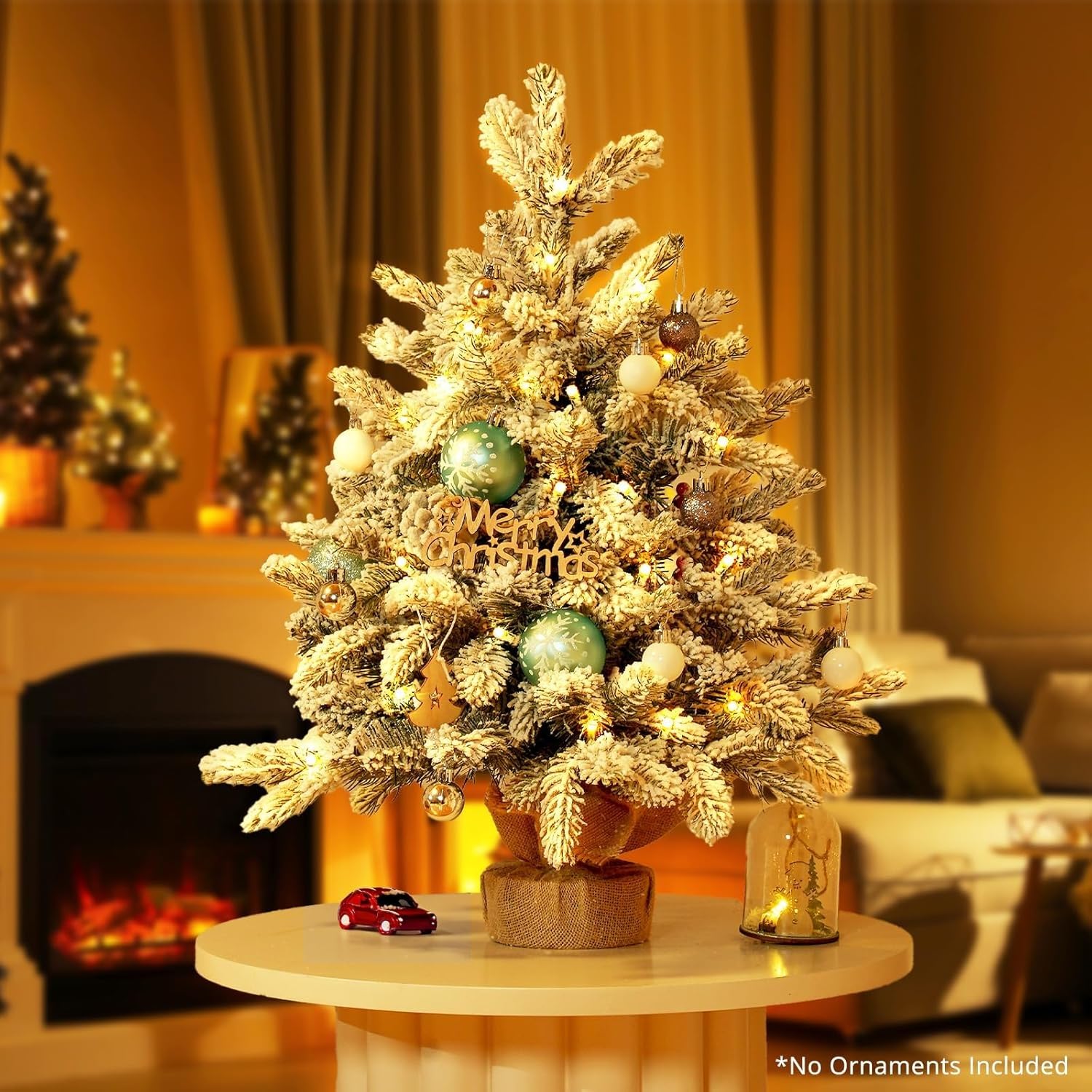 Piccolo albero di Natale da 20 pollici, mini albero di Natale artificiale da tavolo senza luce for decorazioni for la casa di Capodanno piante artificiali